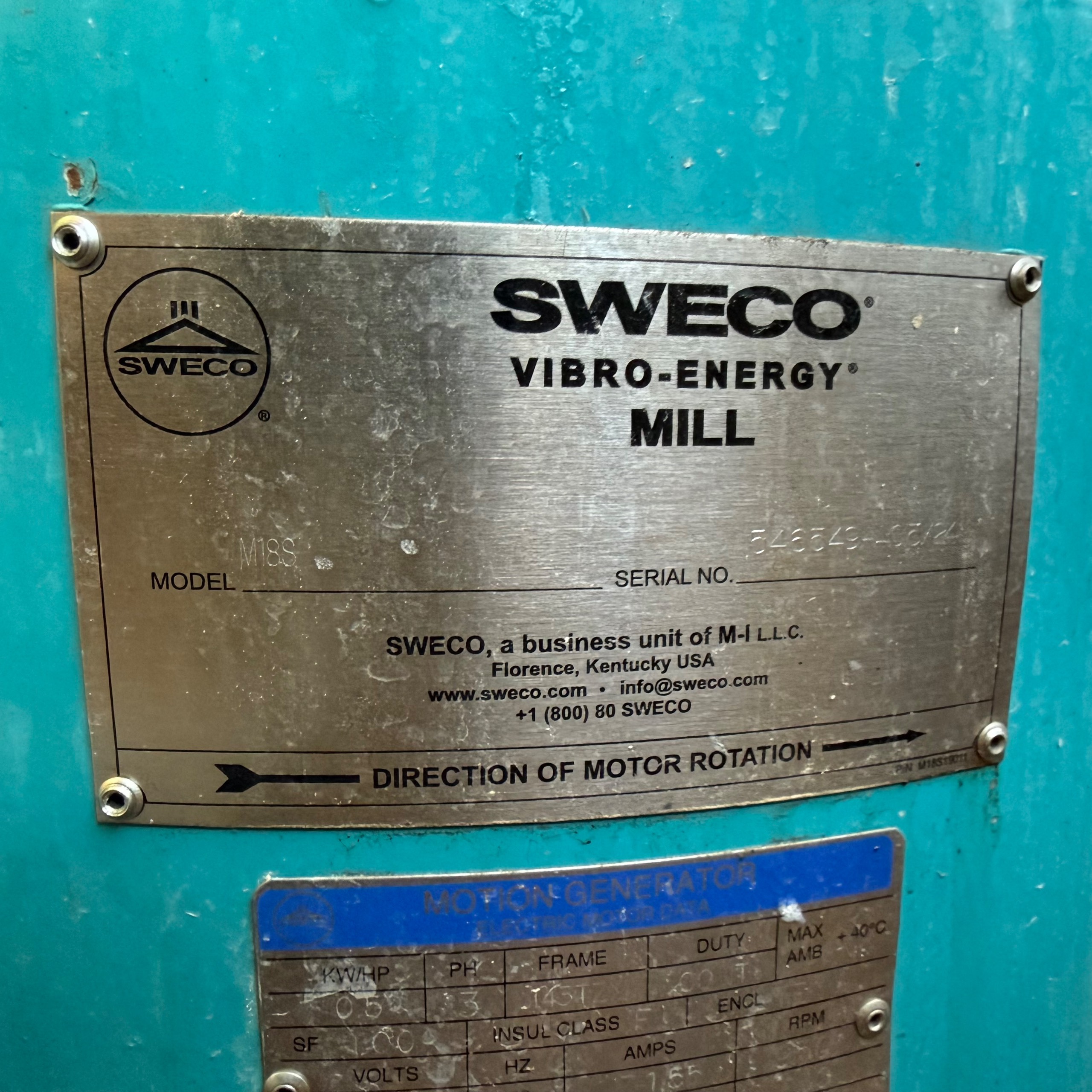 SWECO M18S VIBRO-ENERGY MILL - undefined