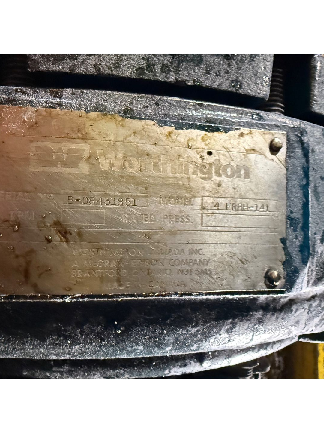 WORTHINGTON 4FRBH-141 PUMP & 25HP MOTOR ASSEMBLY - undefined