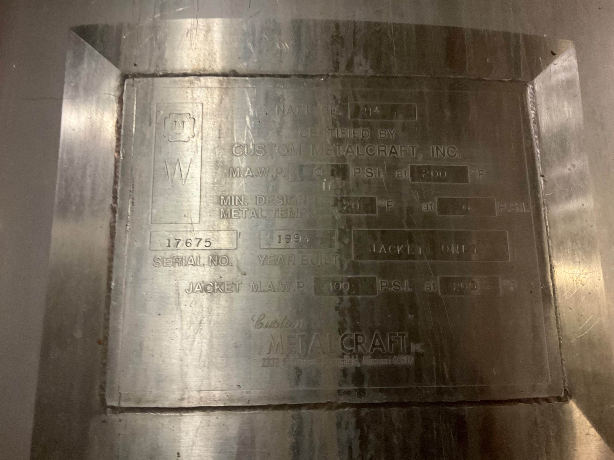 1994 METALCRAFT 310511 MIXER TANK - undefined