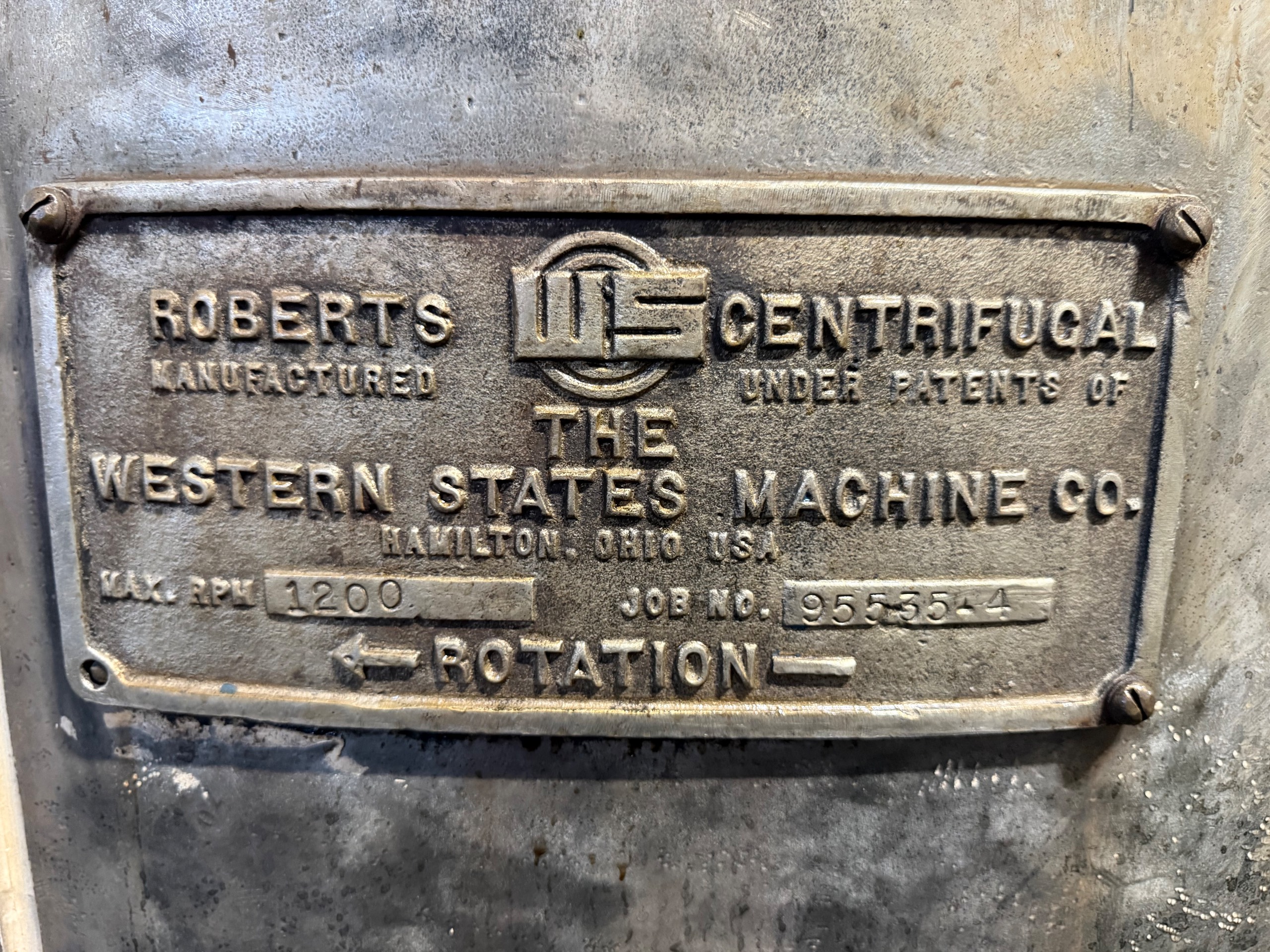 WESTERN STATES MACHINE CENTRIFUGAL SEPARATOR - undefined