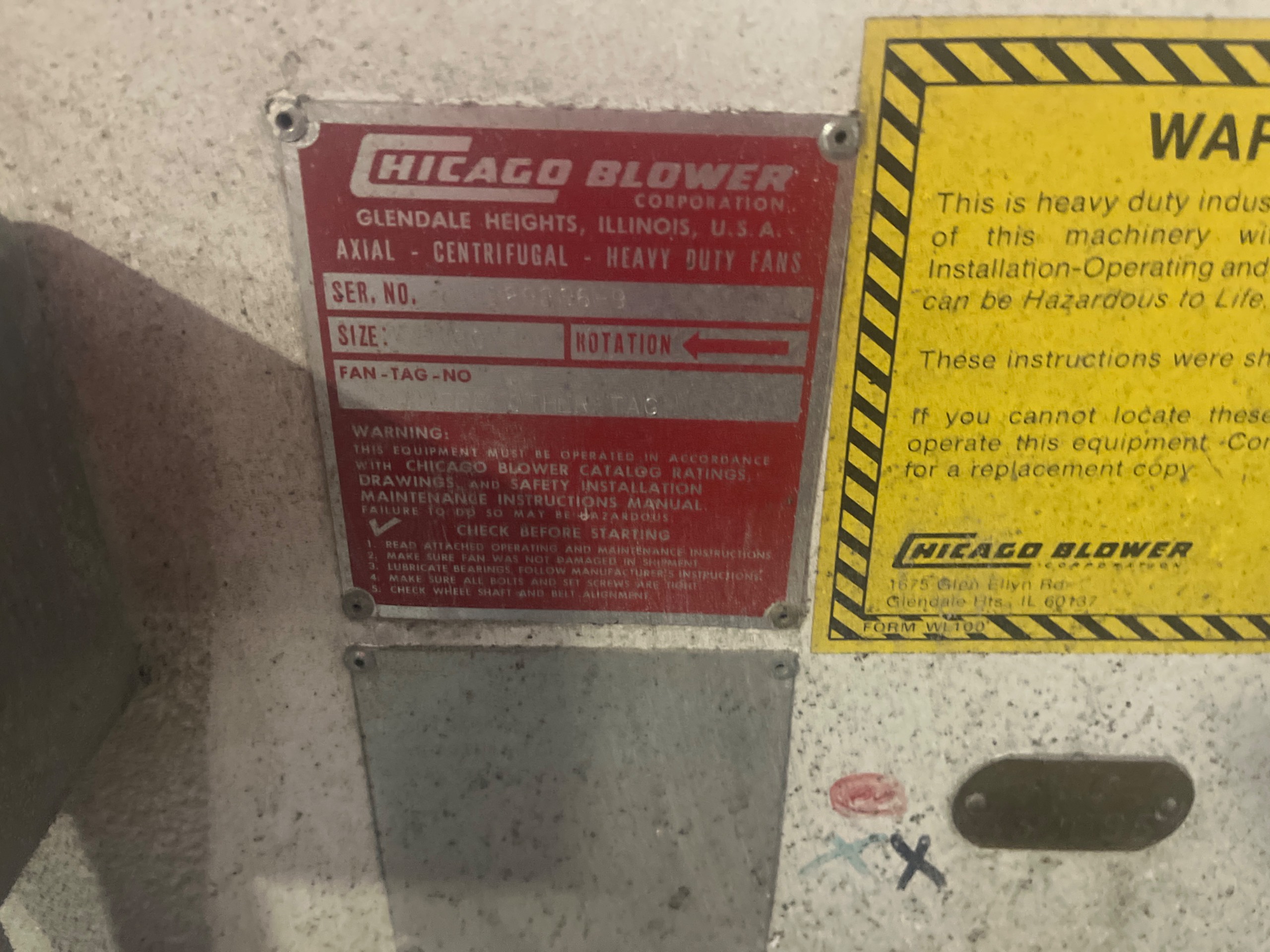 CHICAGO BLOWER CORPORATION SIZE 20 CENTRIFUGAL BLOWER - undefined