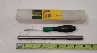 WALTER INDEXABLE MILL CUTTER, 0.472" CUT DIAMETER, 6.3" OAL, 45 DEGREE ANGLE - undefined