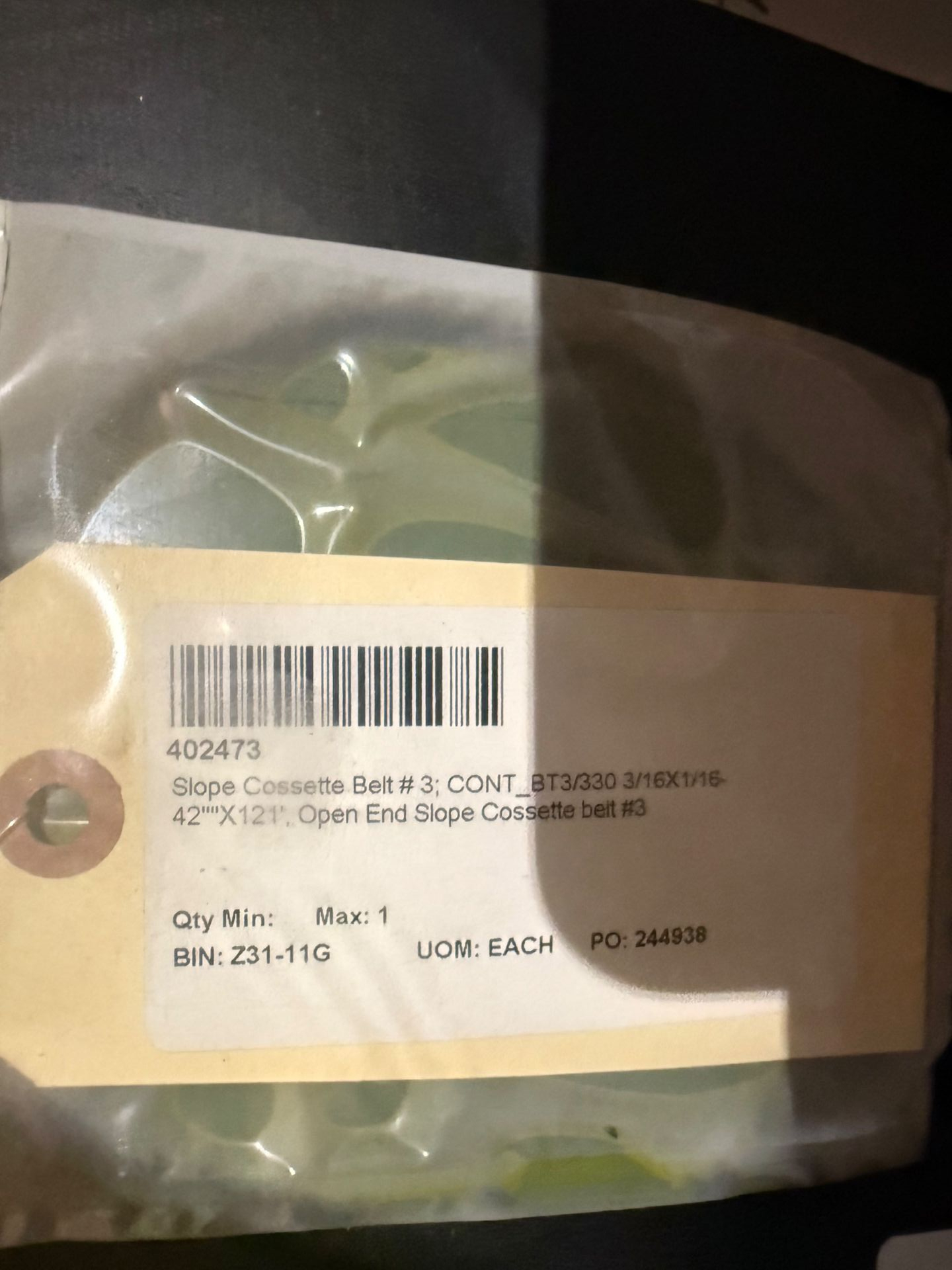 CONTINENTAL BT3/330 3/16X1/16-42"X121 FT CONVEYOR BELT - undefined