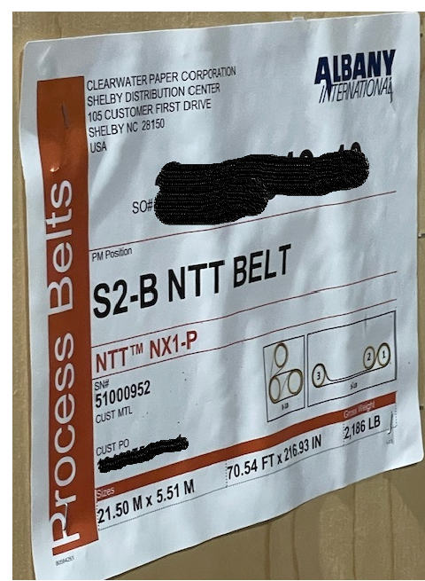 QTY 4: 2019 ALBANY INTERNATIONAL NX1-P BELTS FOR NTT TISSUE MACHINE - undefined