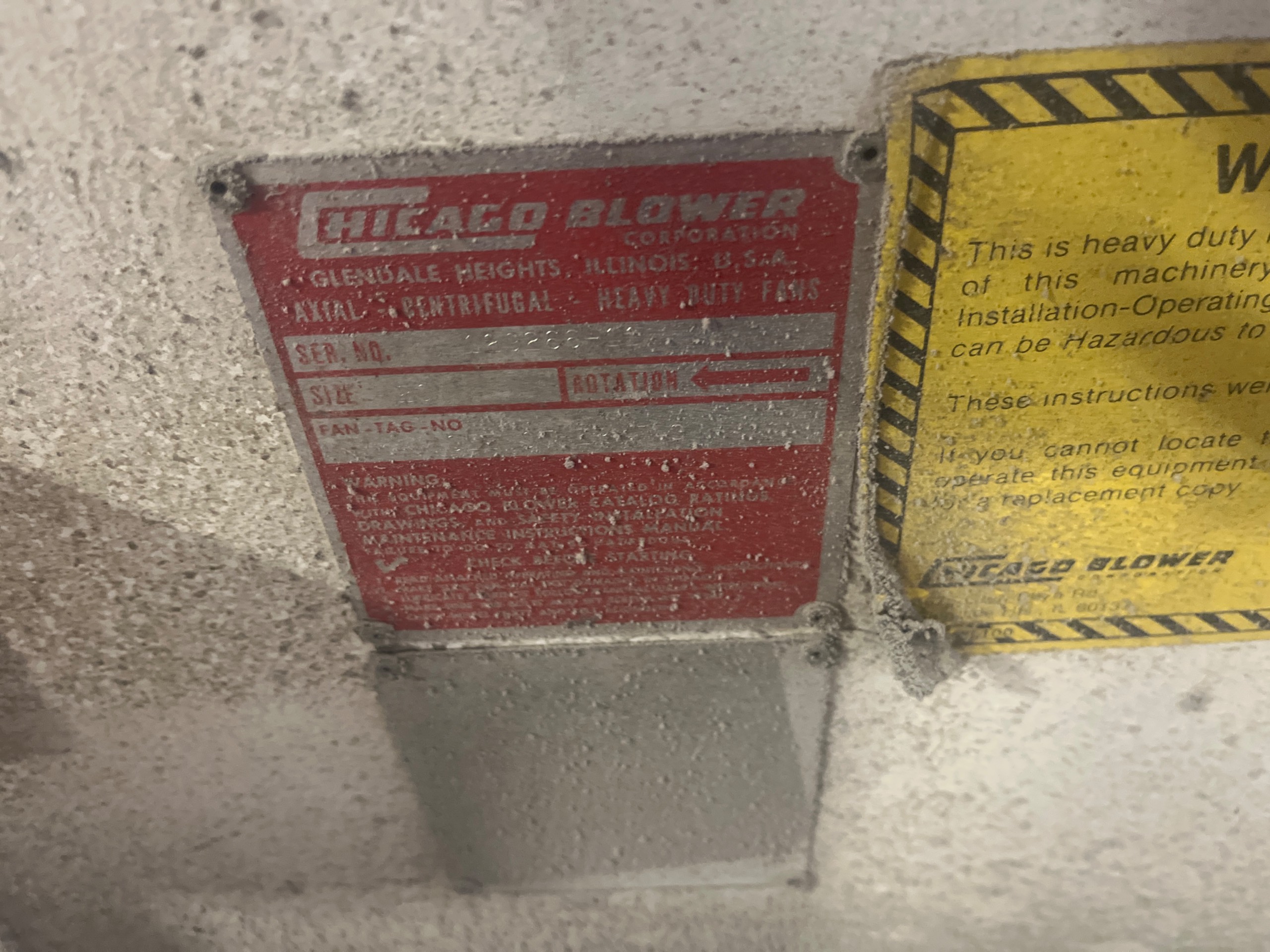 CHICAGO BLOWER CORPORATION SIZE 20 CENTRIFUGAL BLOWER - undefined