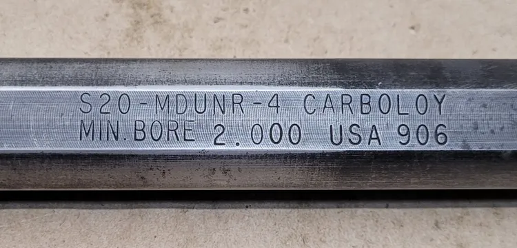 CARBOLOY S20-MDUNR-4 INDEXABLE BORING BAR, STEEL, 1.25IN SD, 14IN L, 2.0IN MIN BORE, -7 RAKE - undefined