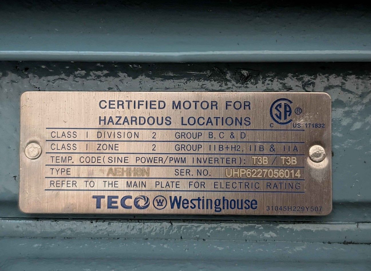 15 HP TECO WESTINGHOUSE AEHH8N ELECTRIC DRIVER - undefined