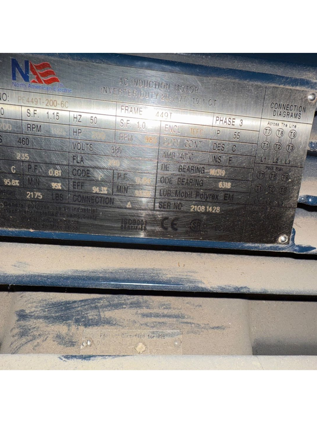 NORTH AMERICAN ELECTRIC PE449T-200-6C MOTOR - undefined