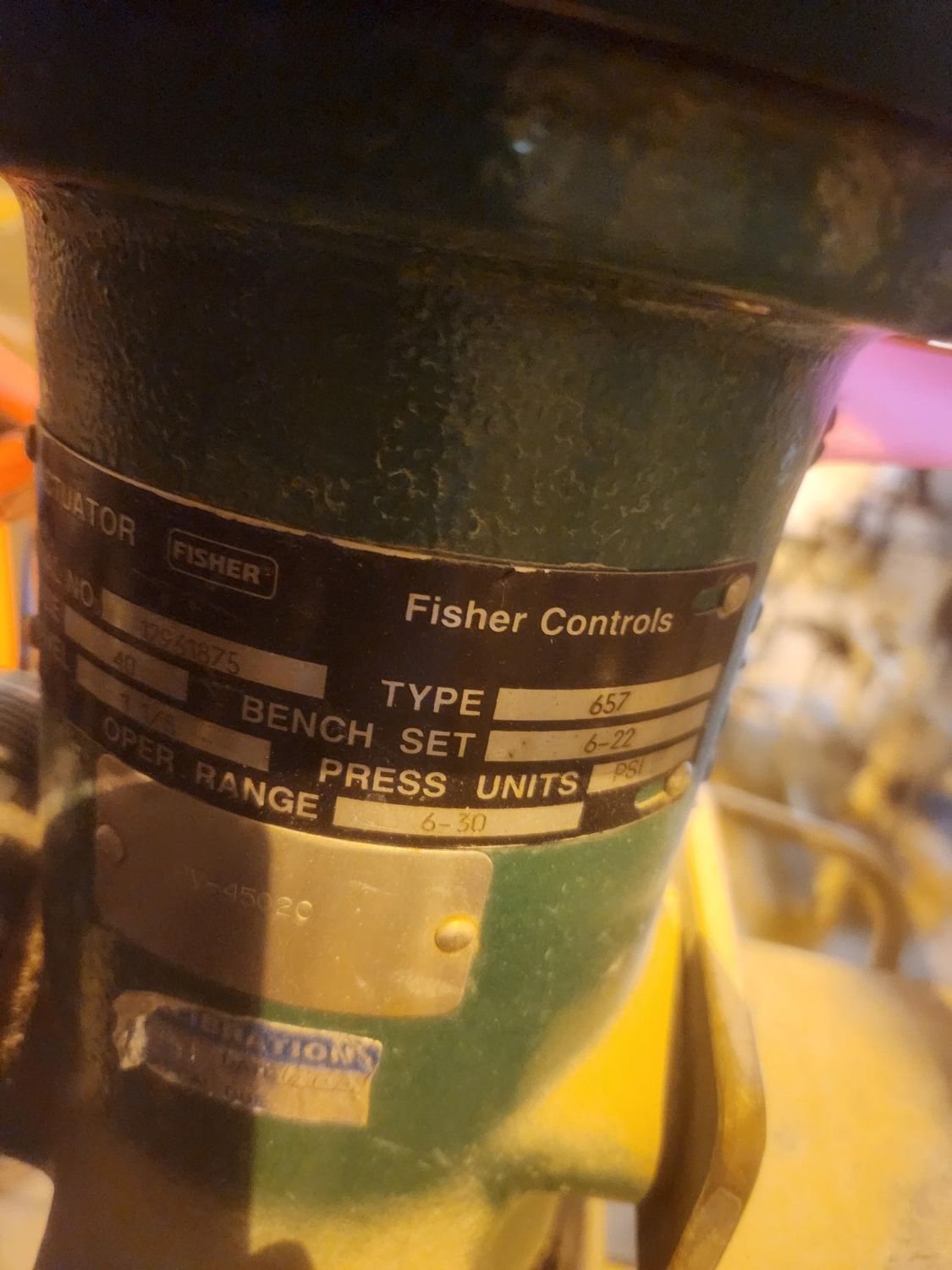 FISHER CONTROL VALVE WITH 657 ACTUATOR - undefined