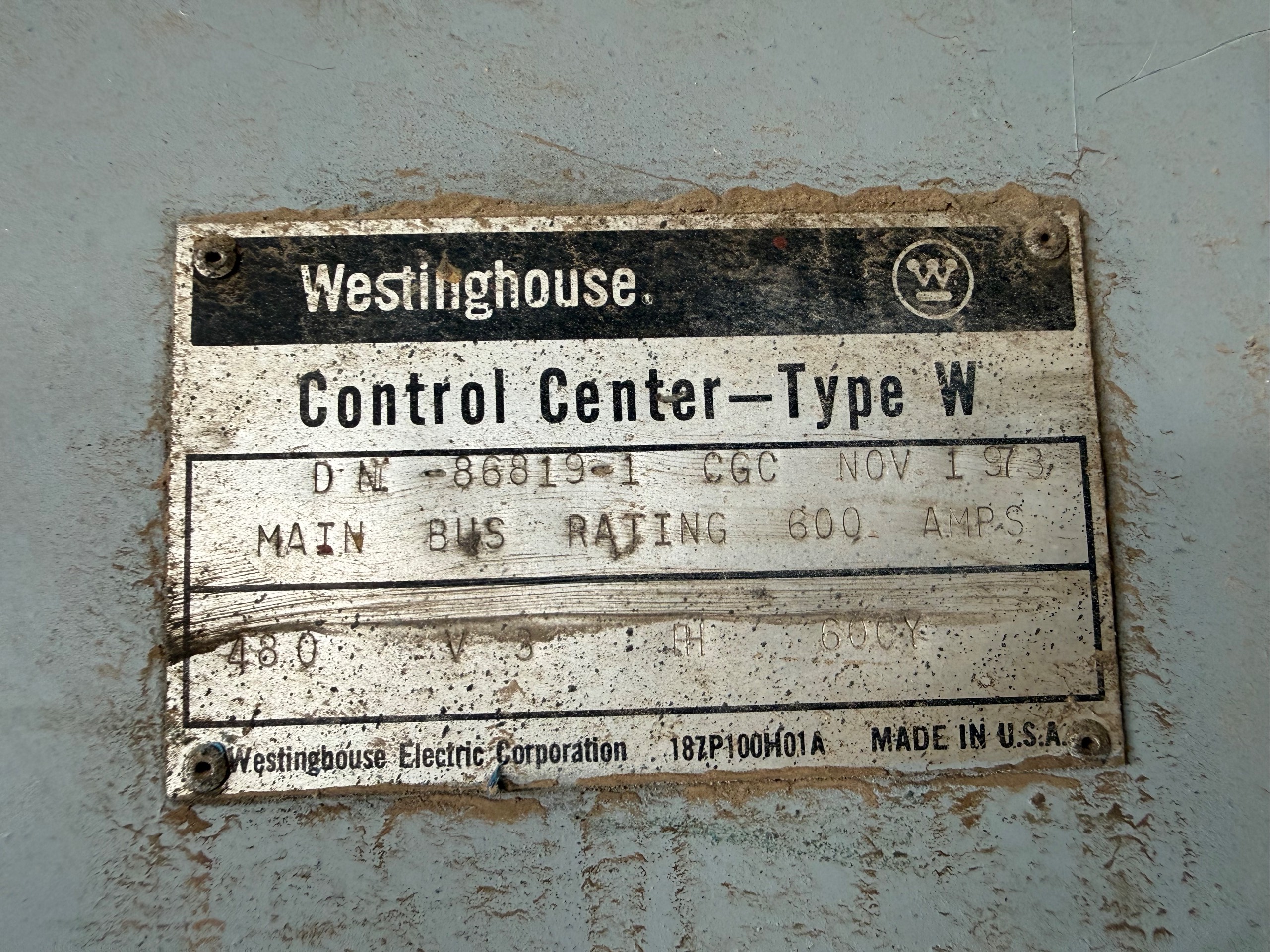 1973 WESTINGHOUSE TYPE W MCC 480 V 600 A - undefined