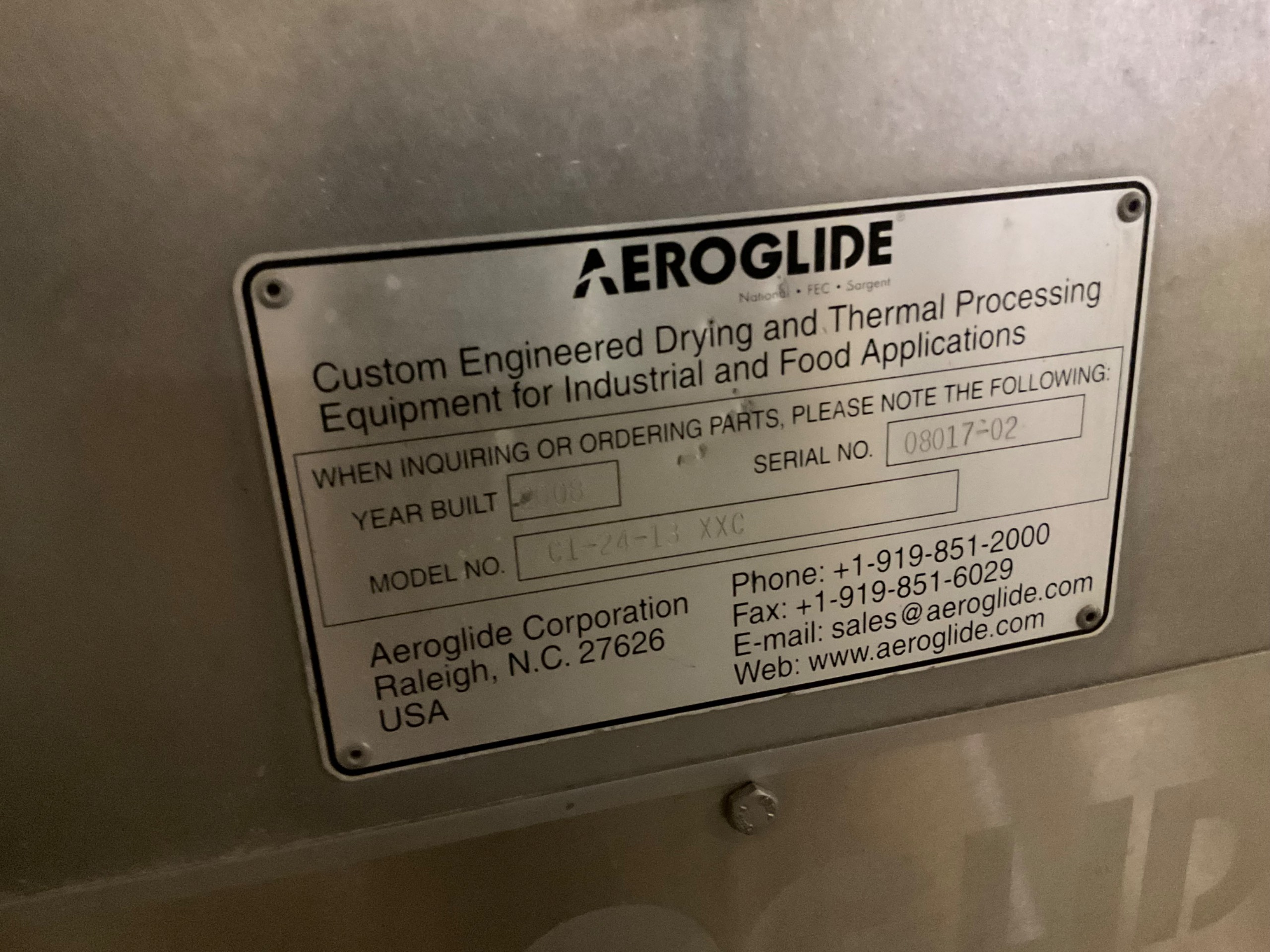 2008 AEROGLIDE C1-24-13 XXC FOOD DRYER - undefined