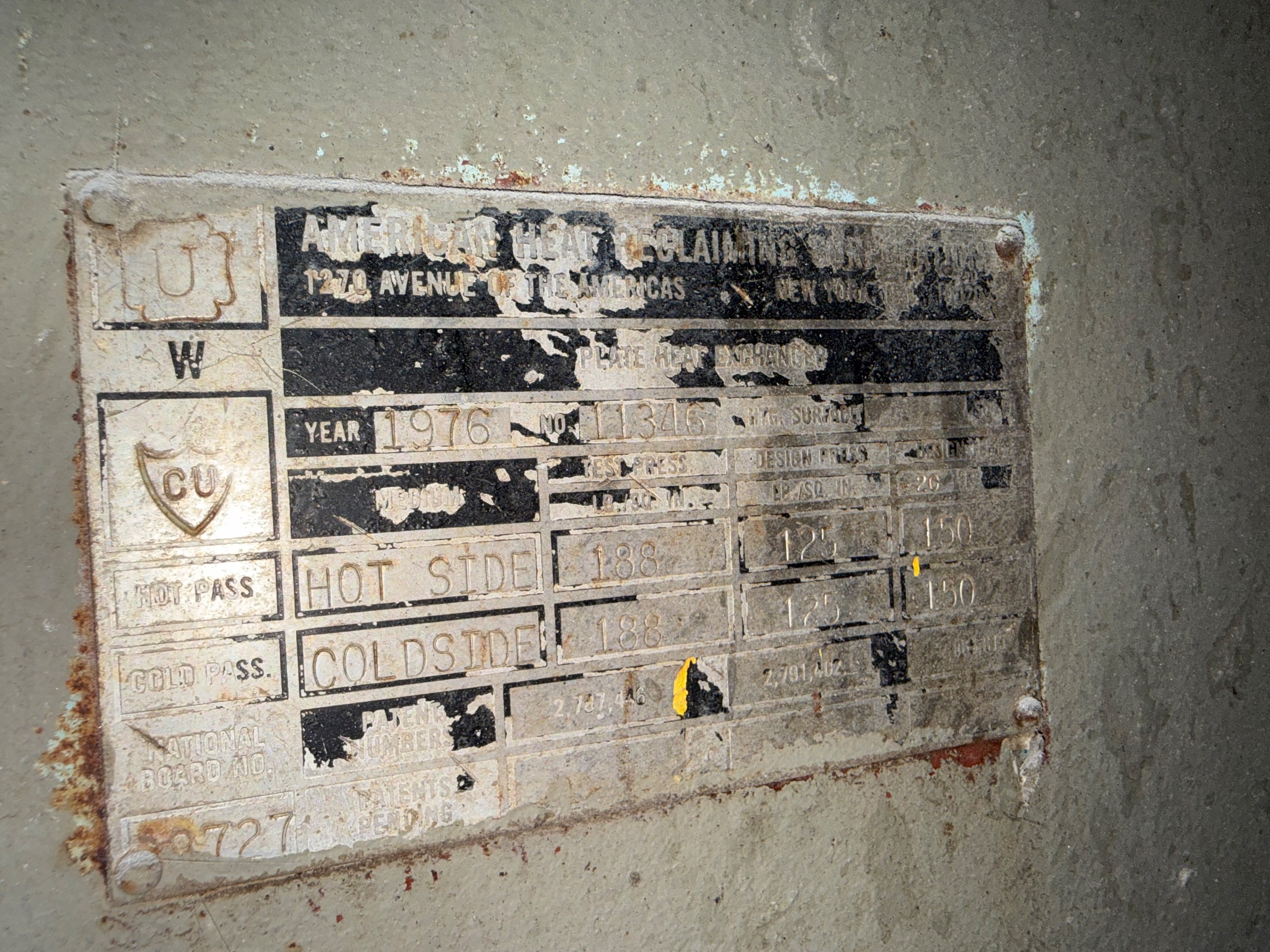 1976 AMERICAN HEAT RECLAIMING CORP. HEAT EXCHANGER - undefined