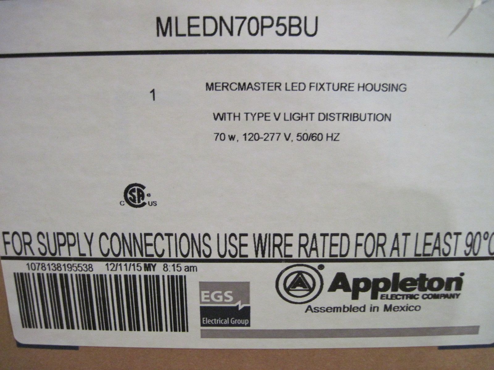 2015 APPLETON MLEDN70P5BU LED FIXTURE - undefined