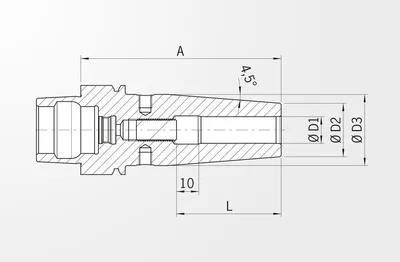PARLEC H40-25SF295 1/4" SHRINK FIT CHUCK, .25" HOLE DIA, 4.0" OAL, HSK40A INTERFACE - undefined