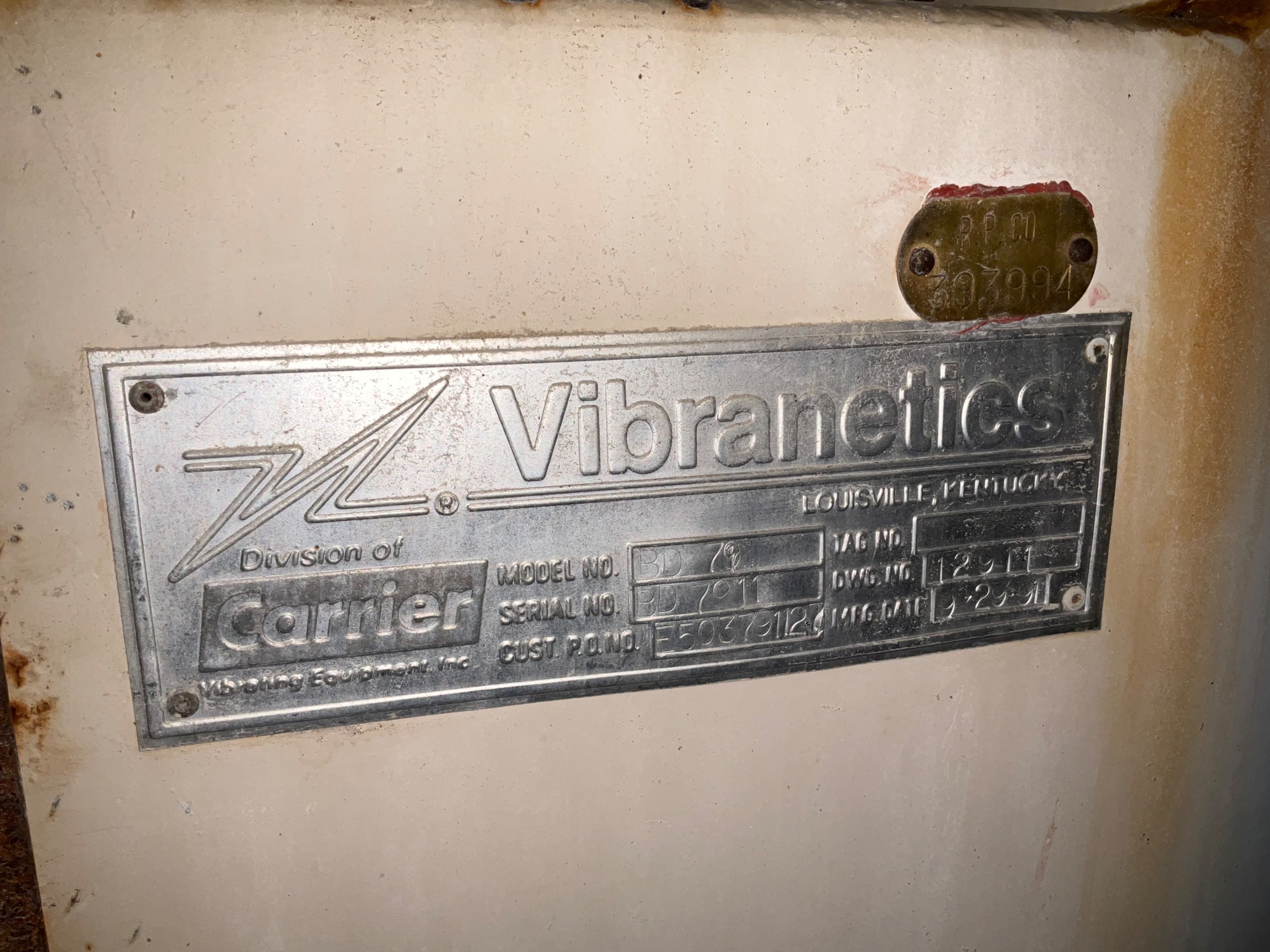 1991 VIBRANETICS BD 79 VIBRATORY STORAGE TANK - undefined