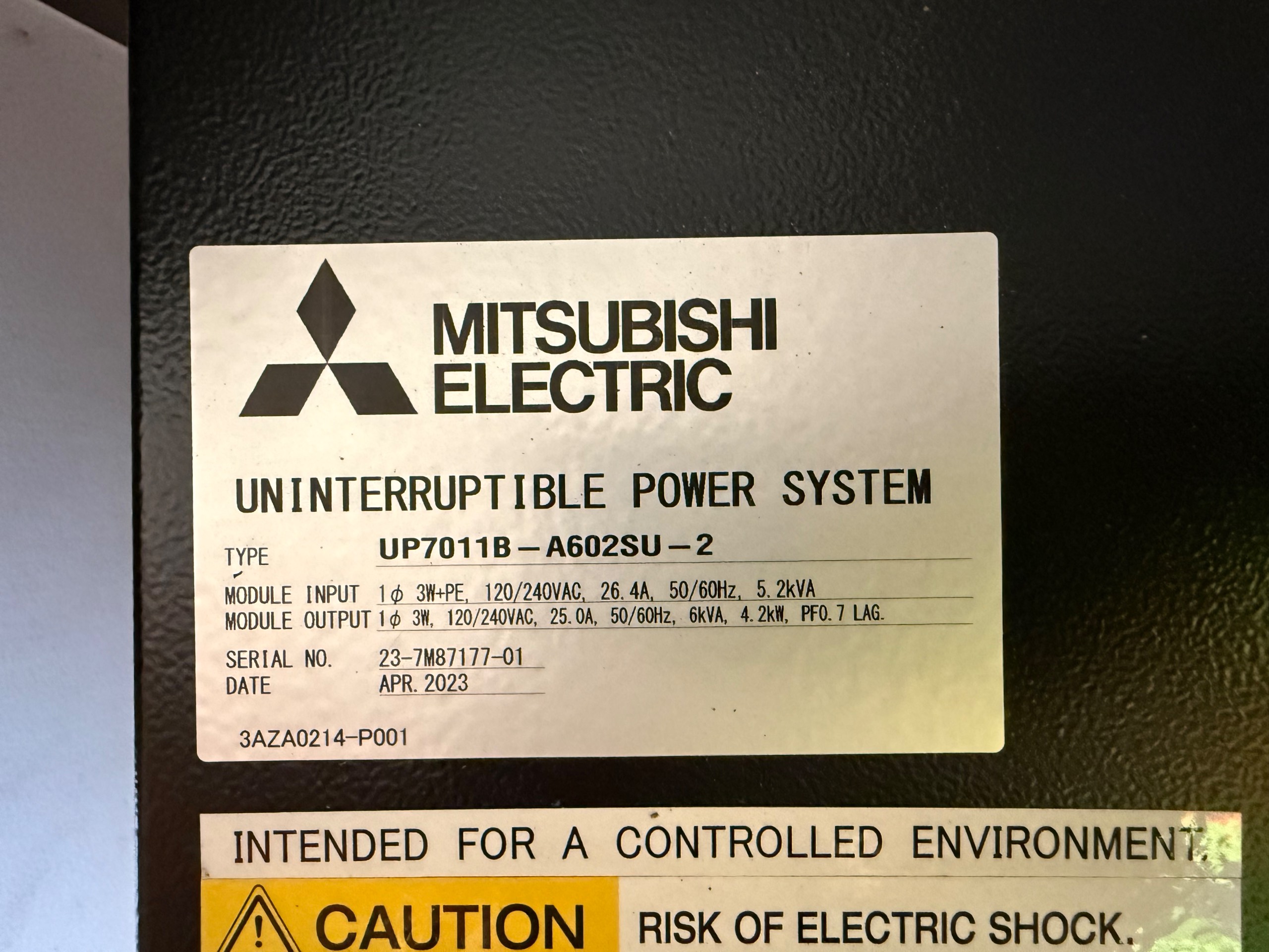 2023 MITSUBISHI ELECTRIC UP7011B-A602SU-2 UPS - undefined