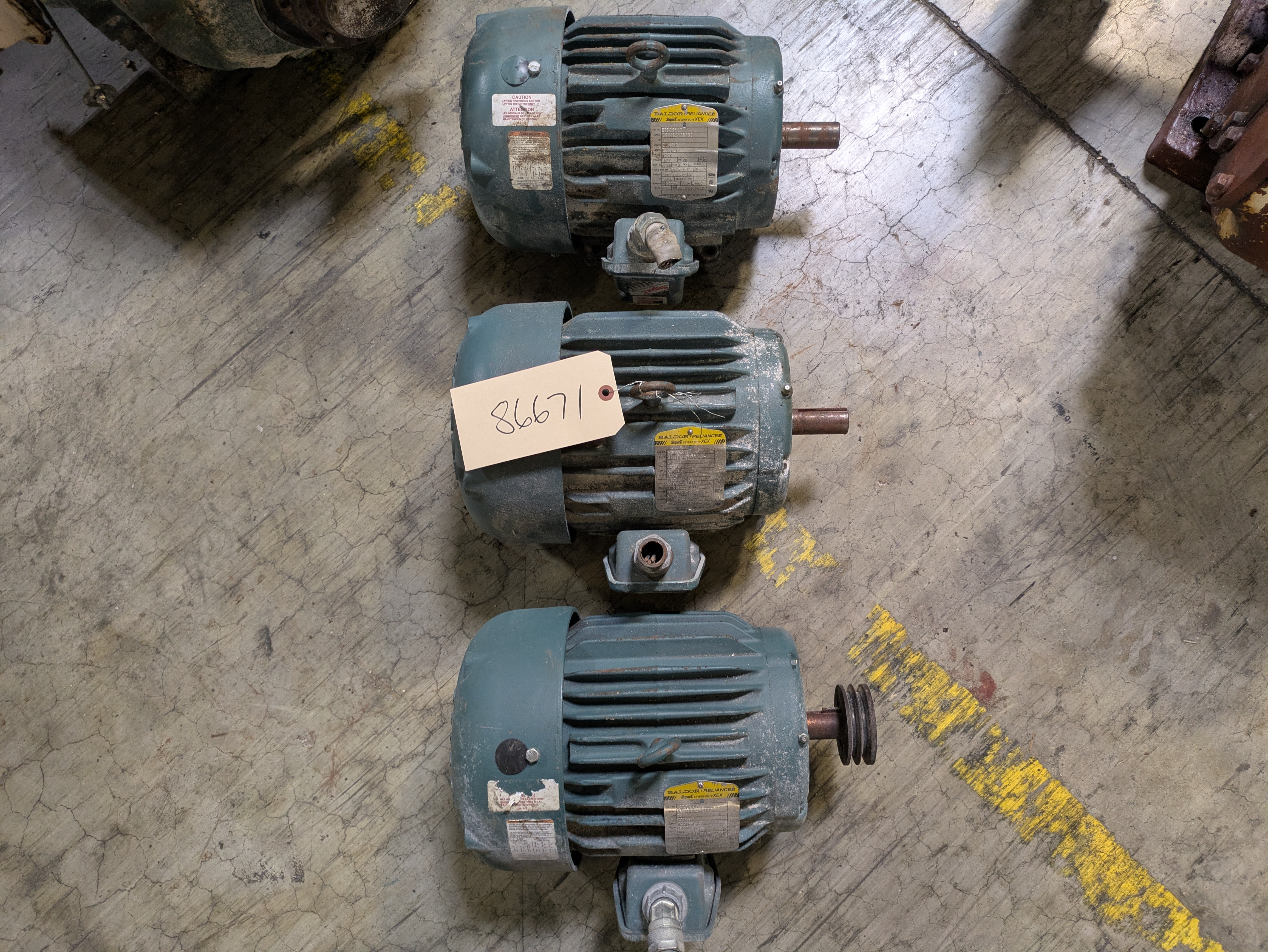 QTY 3: BALDOR RELIANCE ECP3661T AC MOTORS - undefined