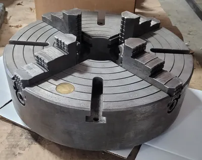 BISON 4344 4 JAW CHUCK, 15.75" DIA. W/ D1-8 BACKPLATE - undefined