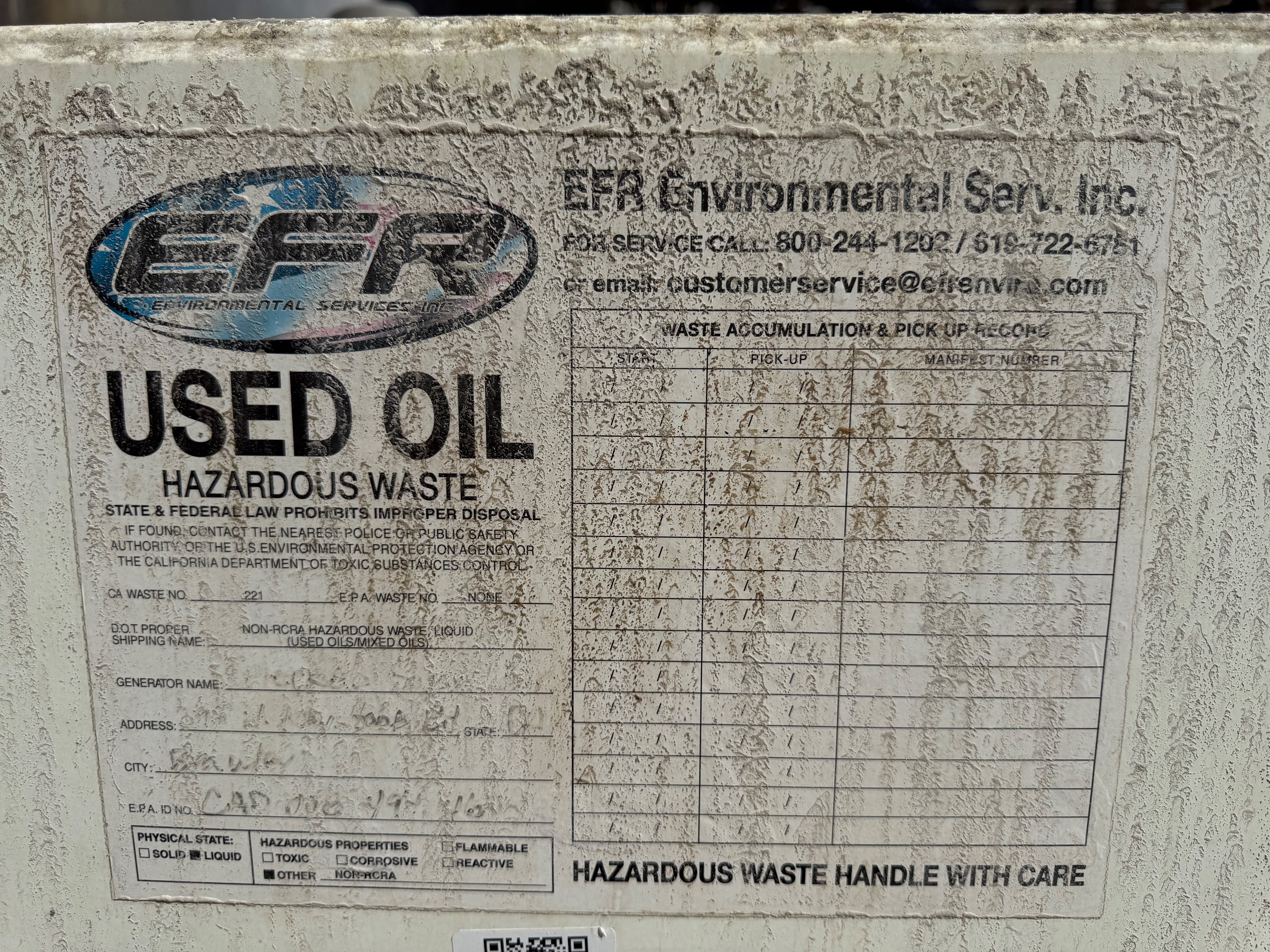 USED OIL STORAGE TANK - undefined