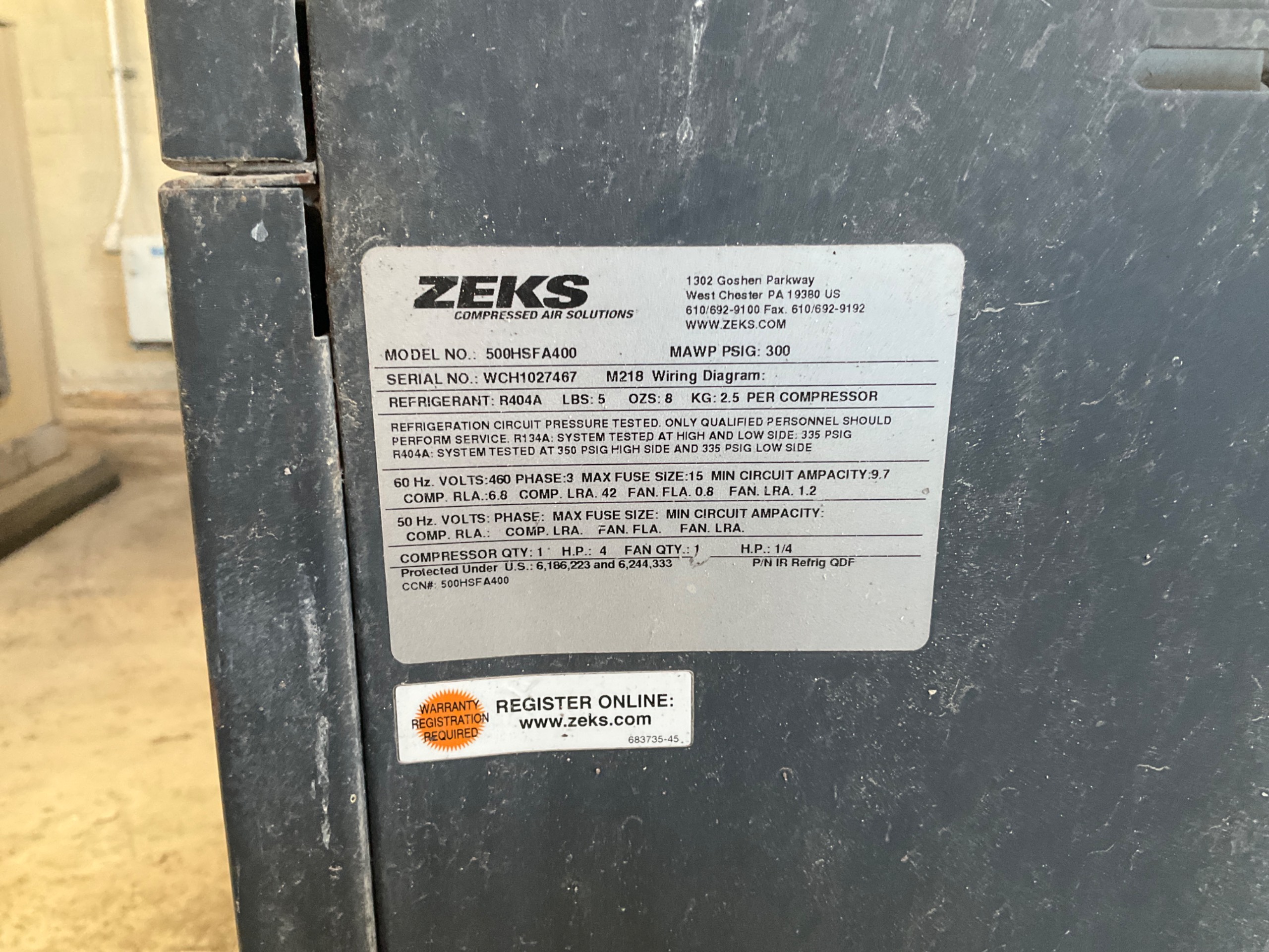 ZEKS 500HSFA400 AIR DRYER - undefined