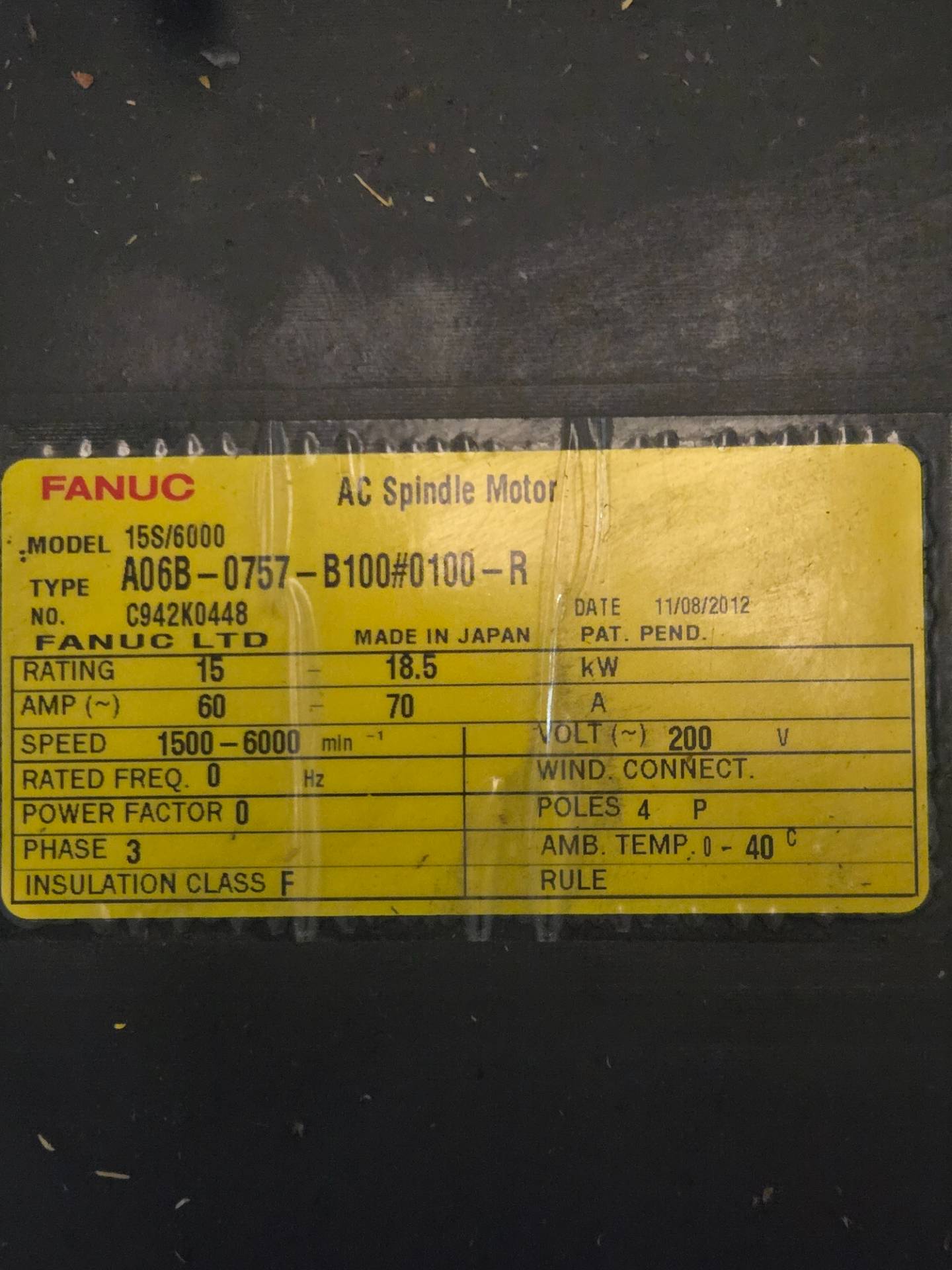 FANUC A06B-0757-B100 AC SPINDLE MOTOR - undefined
