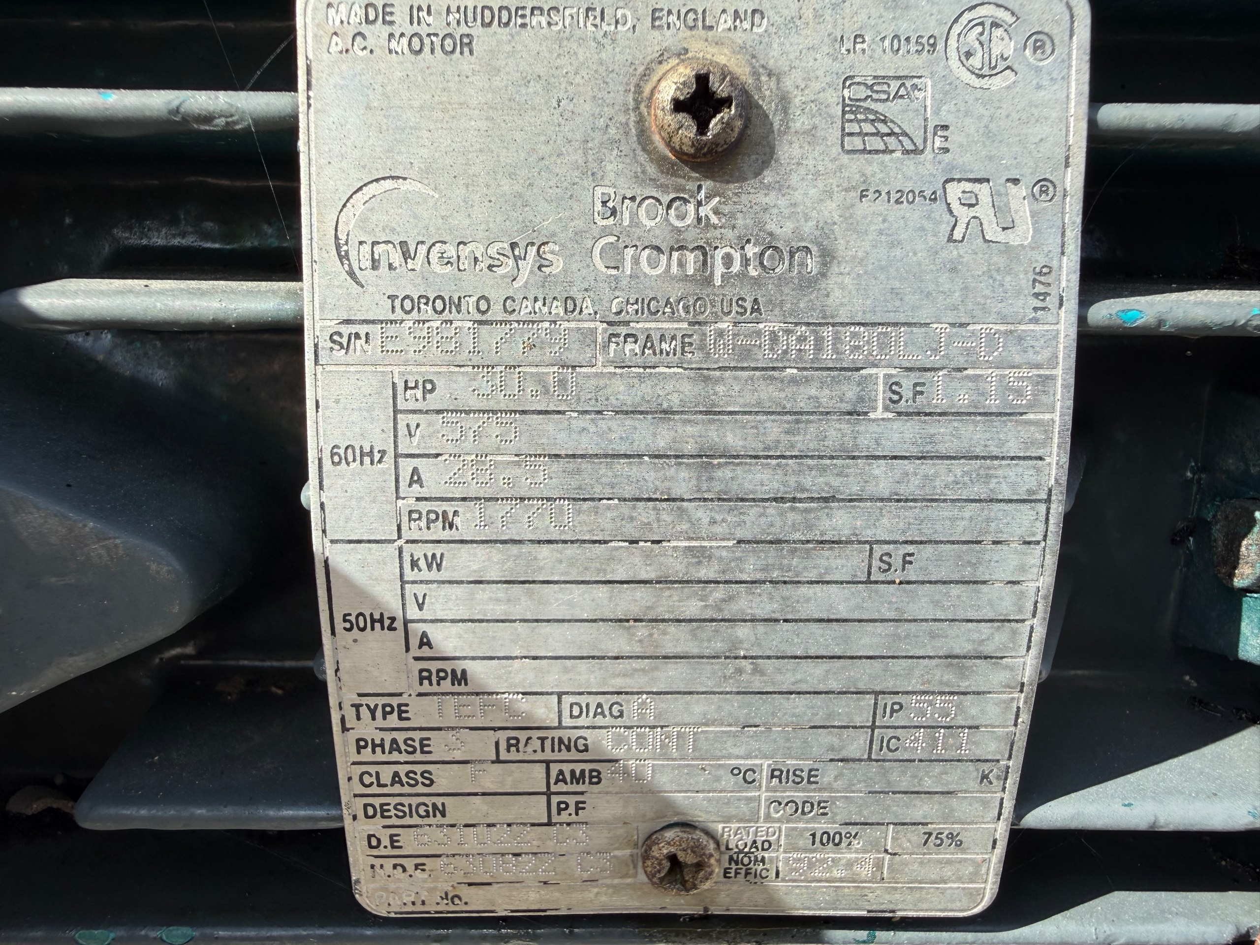 BROQUET BBMC60.K PUMP & 30HP BROOK MOTOR ASSEMBLY - undefined