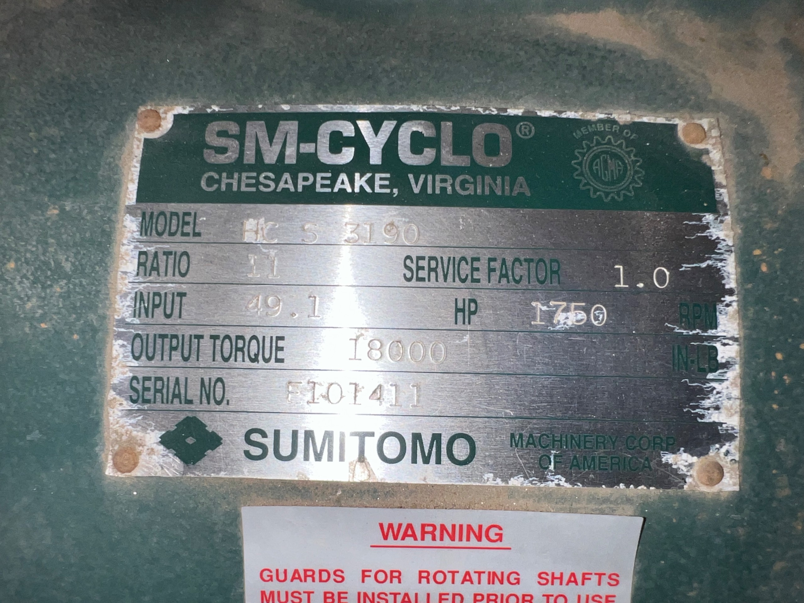 SUMITOMO HC S 3190 GEAR REDUCER - undefined