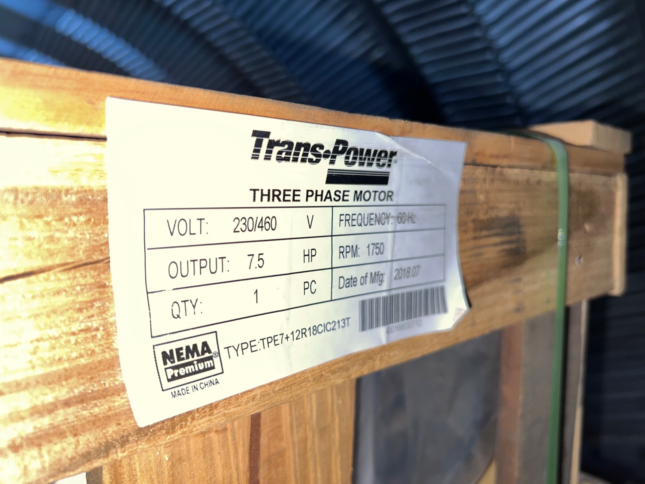 QTY 2: TRANS•POWER TPE7+12R18CIC213T AC MOTORS - undefined