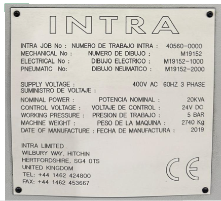 2019 INTRA M19152 GEAR ANALYSIS & LASER MARKING SYSTEM - undefined