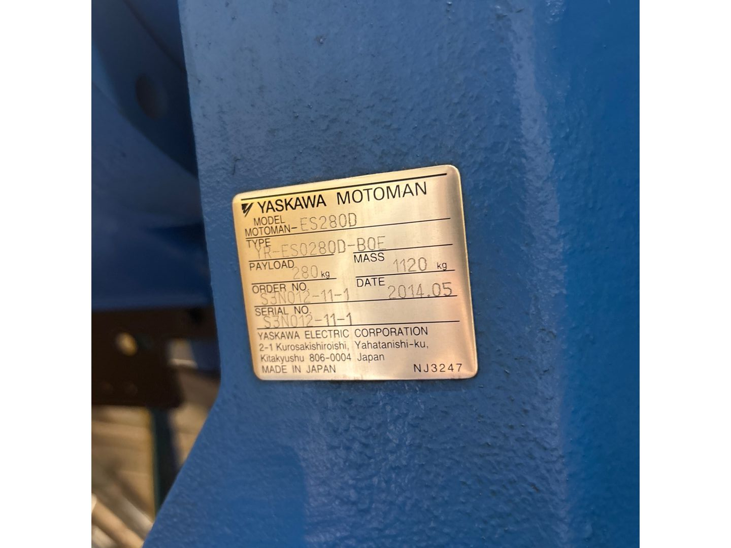 2014 YASKAWA MOTOMAN ES280D ARTICULATED ROBOT & DX100 CONTROLLER ASSEMBLY - undefined