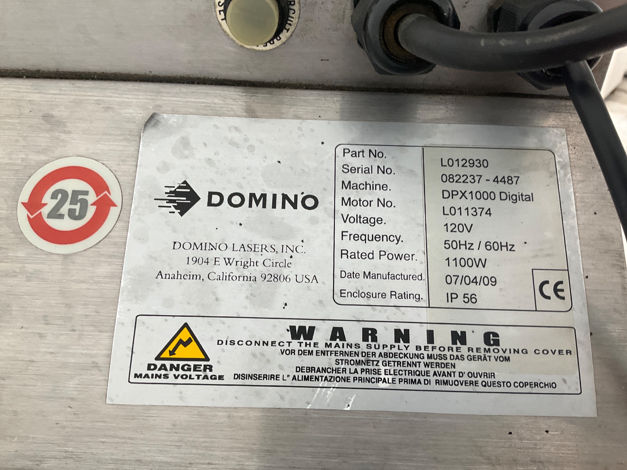 2009 DOMINO DPX1000 DIGITAL LASER FUME EXTRACTION UNIT - undefined
