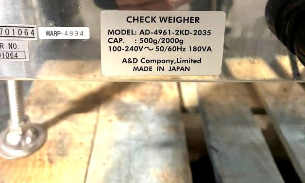 A&D COMPANY AD-4961-2KD-2035 CHECK WEIGHER - undefined