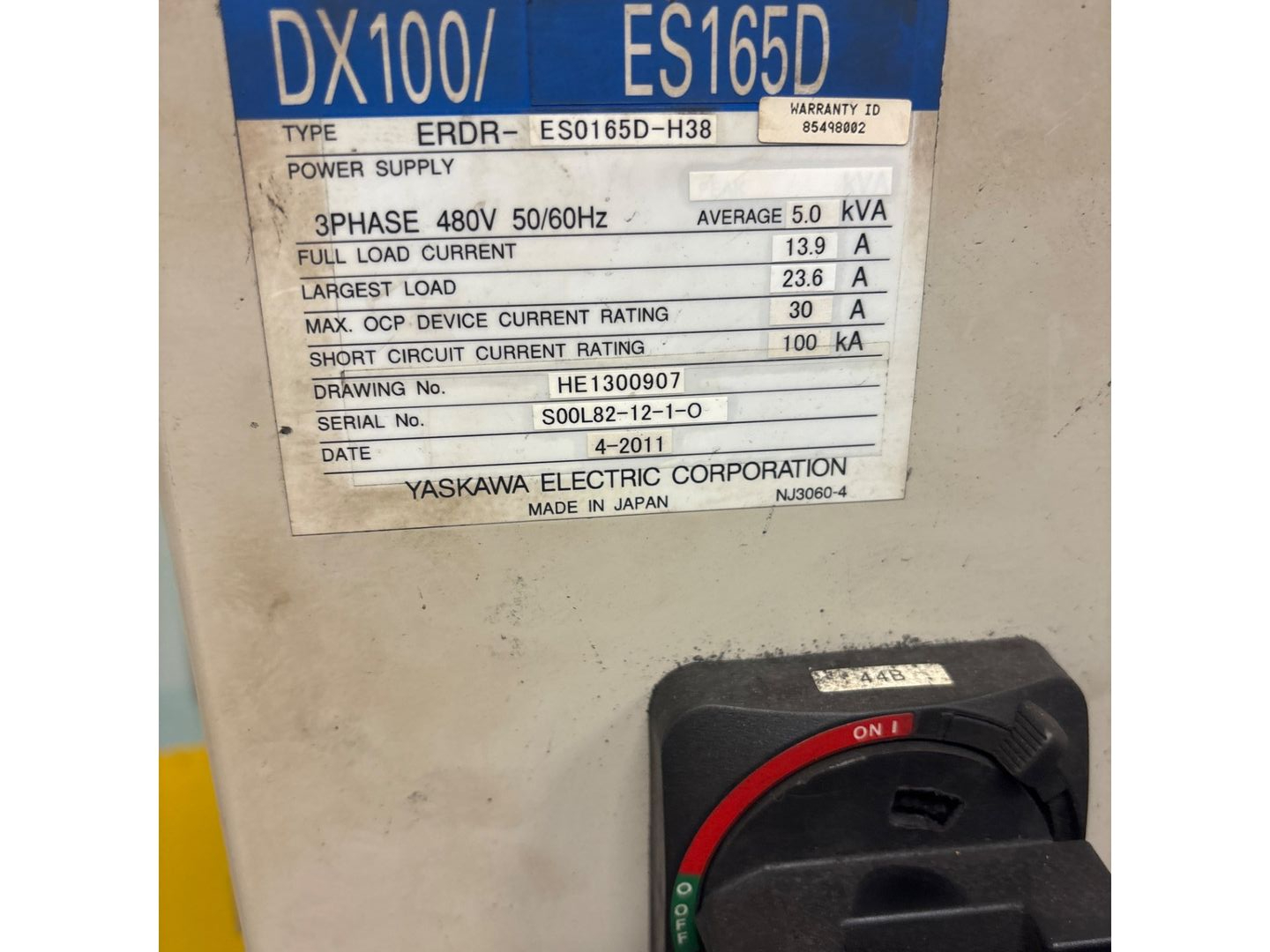 2011 YASKAWA MOTOMAN-ES165D ARTICULATED ROBOT - undefined