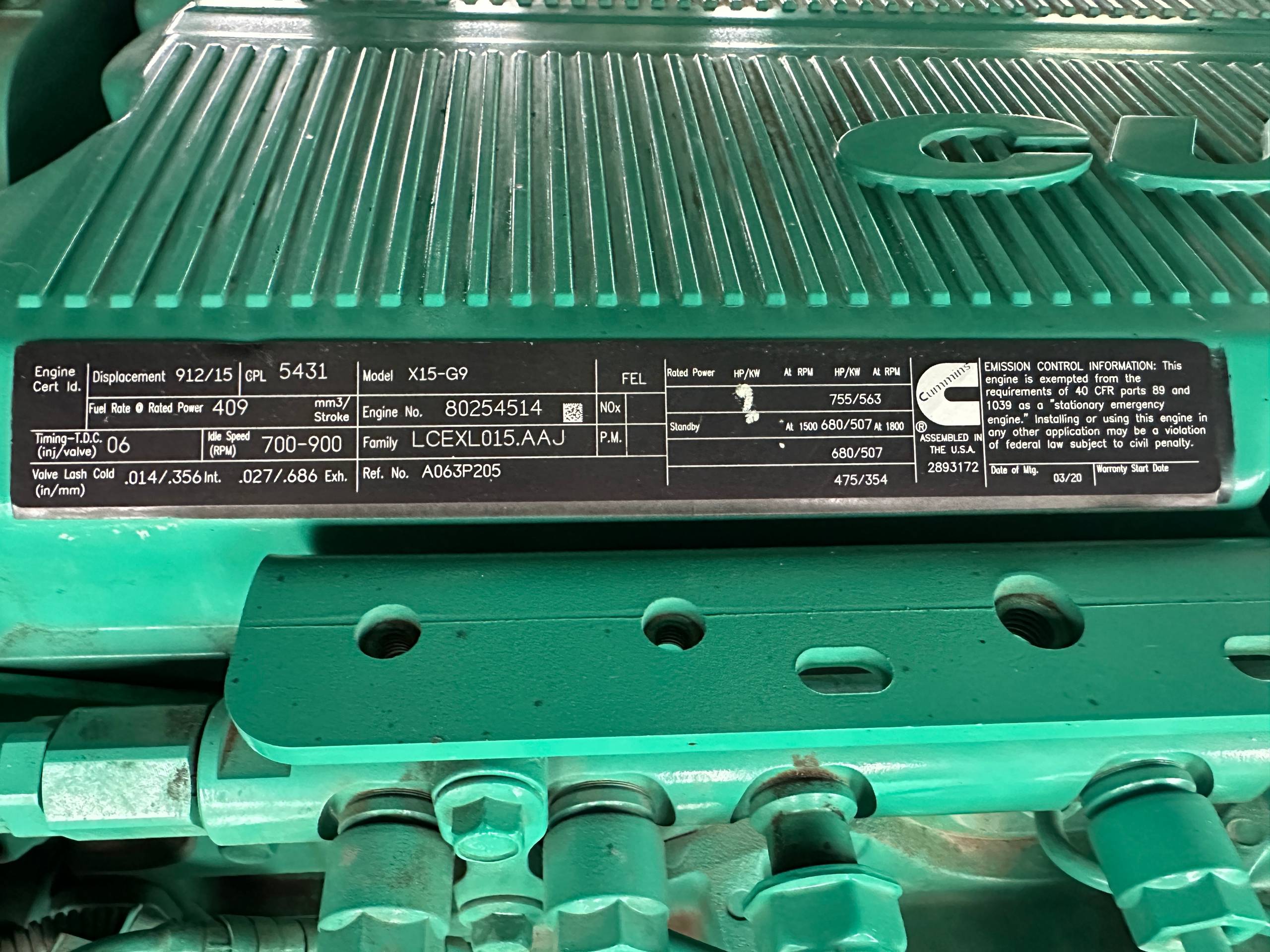 2020 CUMMINS DFEJ 450 KW DIESEL GENERATOR - undefined