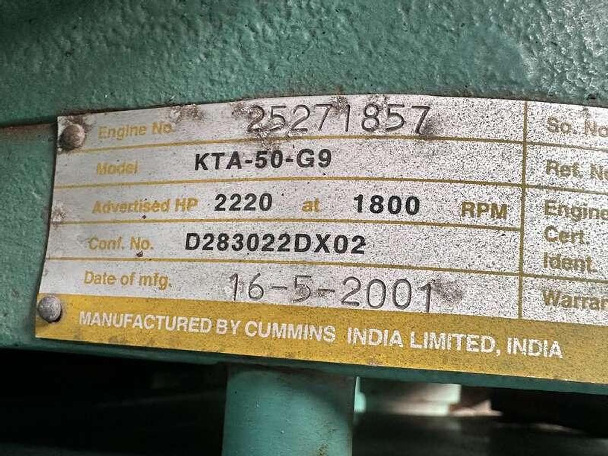 2001 CUMMINS DFLE DIESEL GENERATOR 1500 KW - undefined