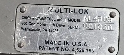 CHICK MODEL ML4B08 MULTI-LOK 4-SIDED TOMBSTONE WITH 4 VISES ATTACHED - undefined