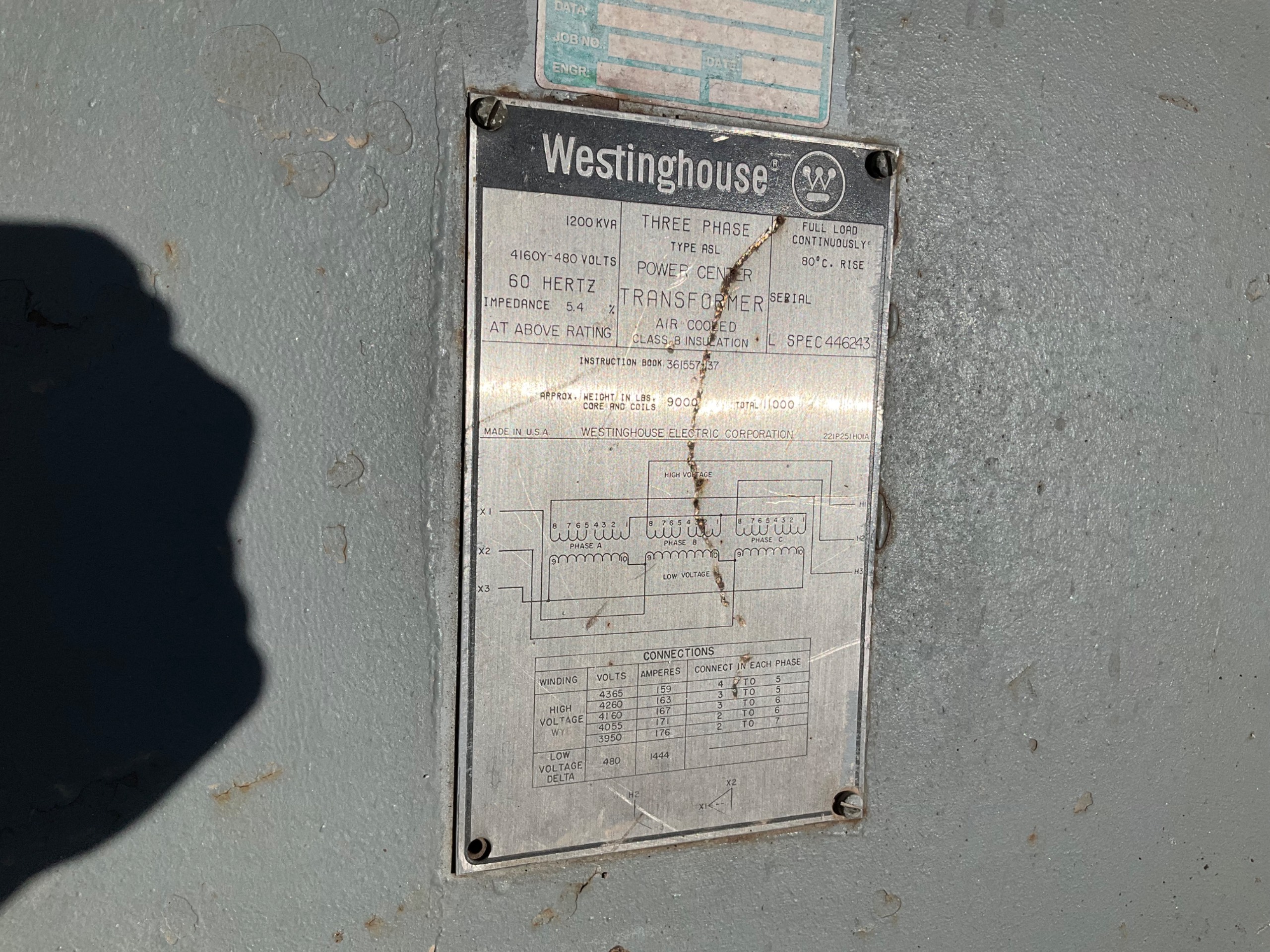 WESTINGHOUSE 1200KVA TRANSFORMER - undefined