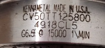 KENNAMETAL CV50TT125800 CAT 50 END MILL HOLDER 14” OAL, 8” PROJECTION, 1.25” BORE - undefined