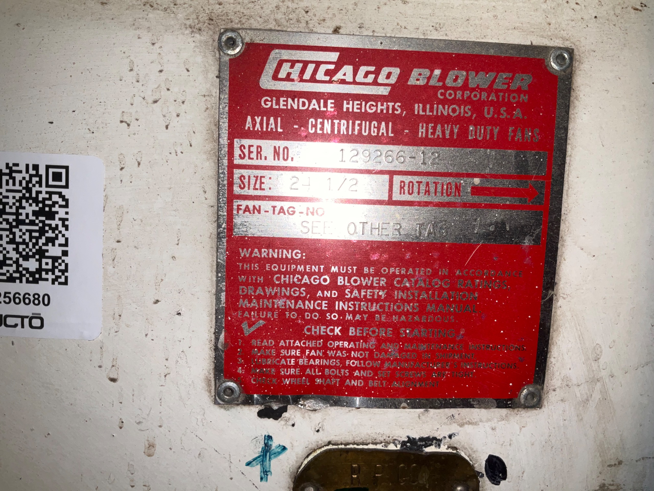 CHICAGO BLOWER CORPORATION CENTRIFUGAL BLOWER - undefined