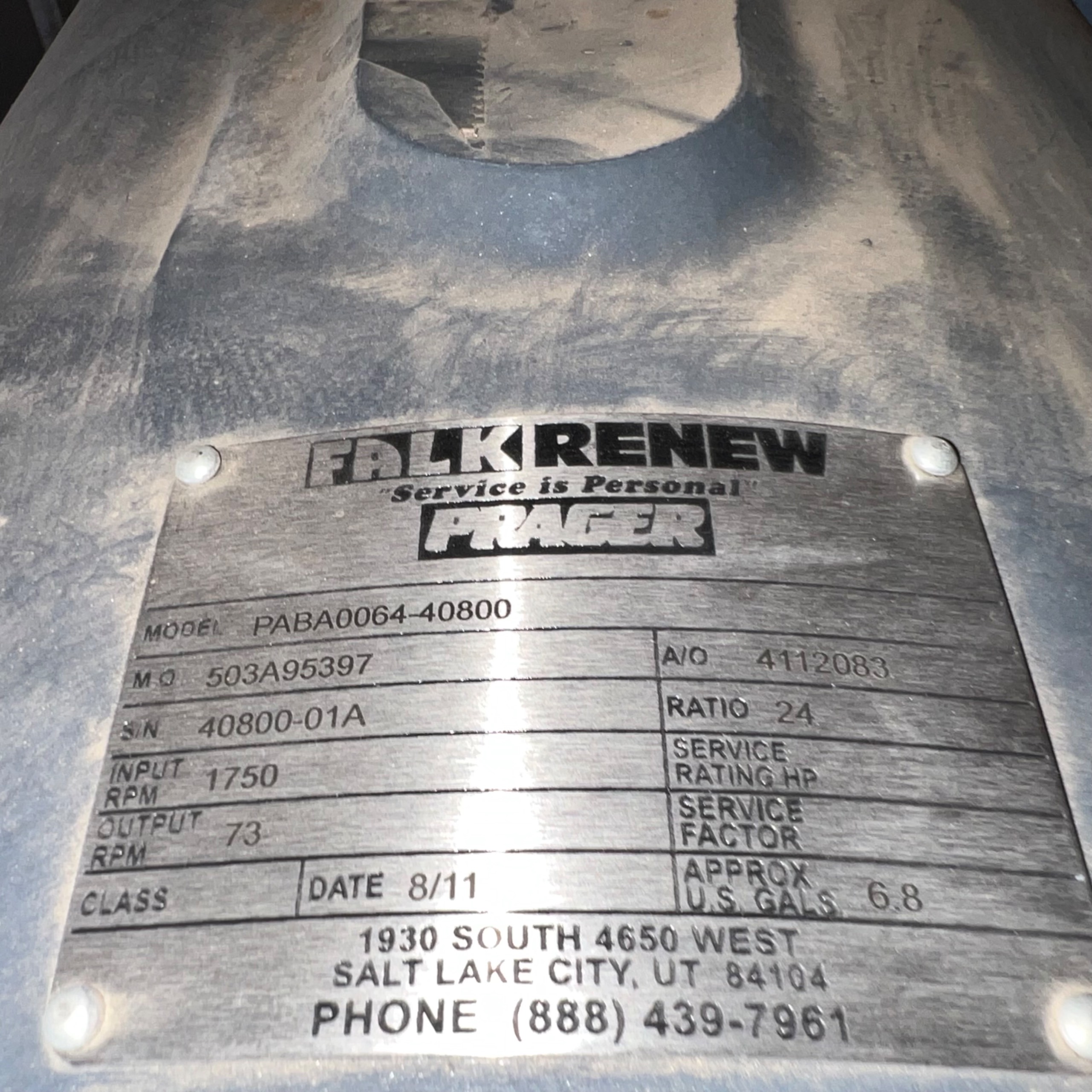 2011 FALK PABA0064-40800 GEAR REDUCER - undefined