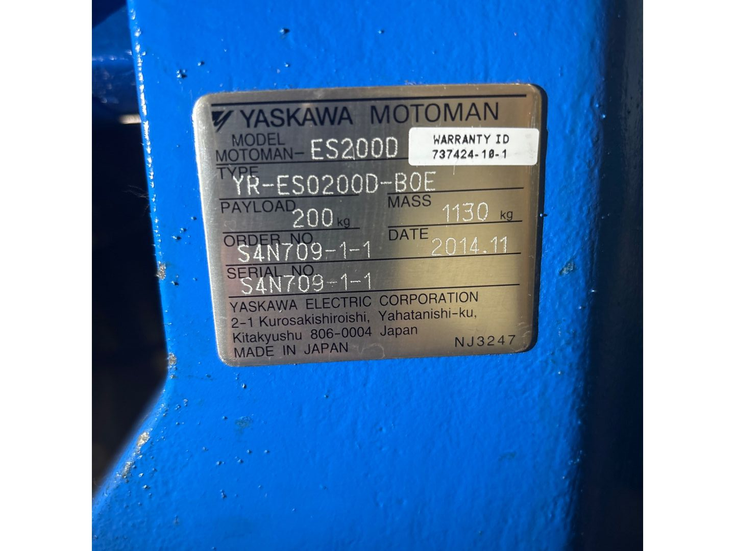 2014 YASKAWA MOTOMAN-ES200D ARTICULATED ROBOT - undefined