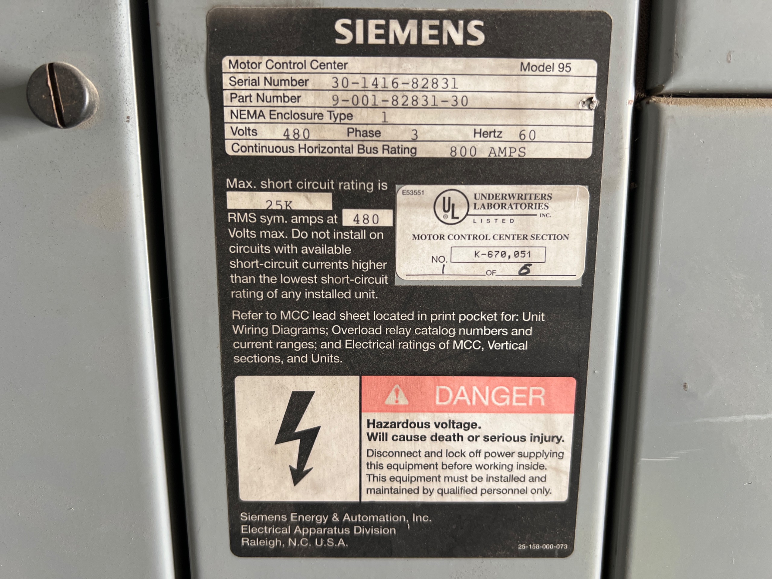 BULK QTY OF SIEMENS 95 MCC - undefined