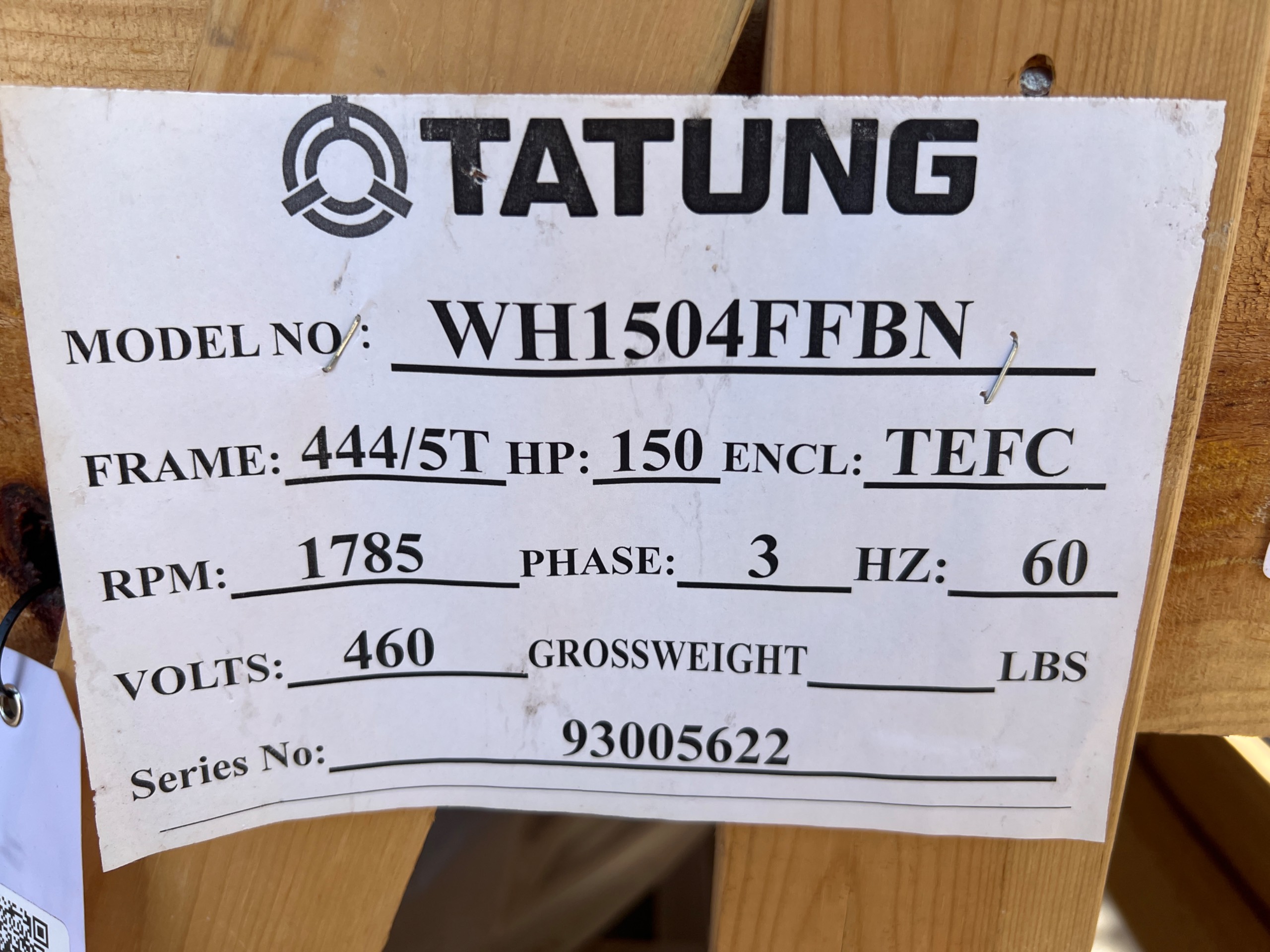 2019 TATUNG WH1504FFB N AC MOTOR - undefined
