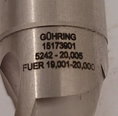 GUHRING INDEXABLE INSERT DRILL - 5242 - 20,005 (19.01 – 20.00MM DIAMETER RANGE) - undefined