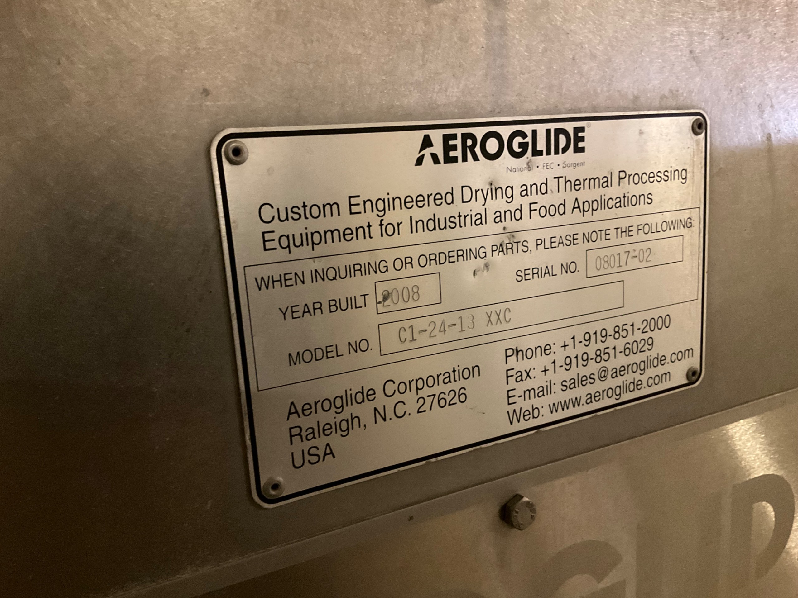 2008 AEROGLIDE C1-24-13 XXC FOOD DRYER - undefined