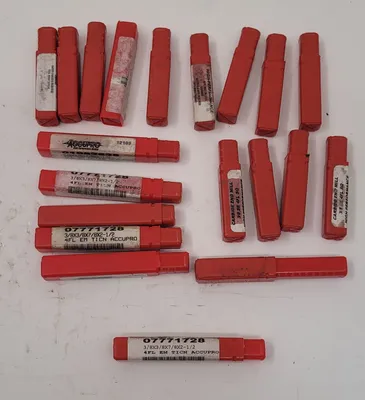 ACCUPRO 4 FLUTE CARBIDE SQUARE END MILL, .375" CUTTER DIAMETER, 2.5" OAL, TICN COATING, 20 PCS - undefined