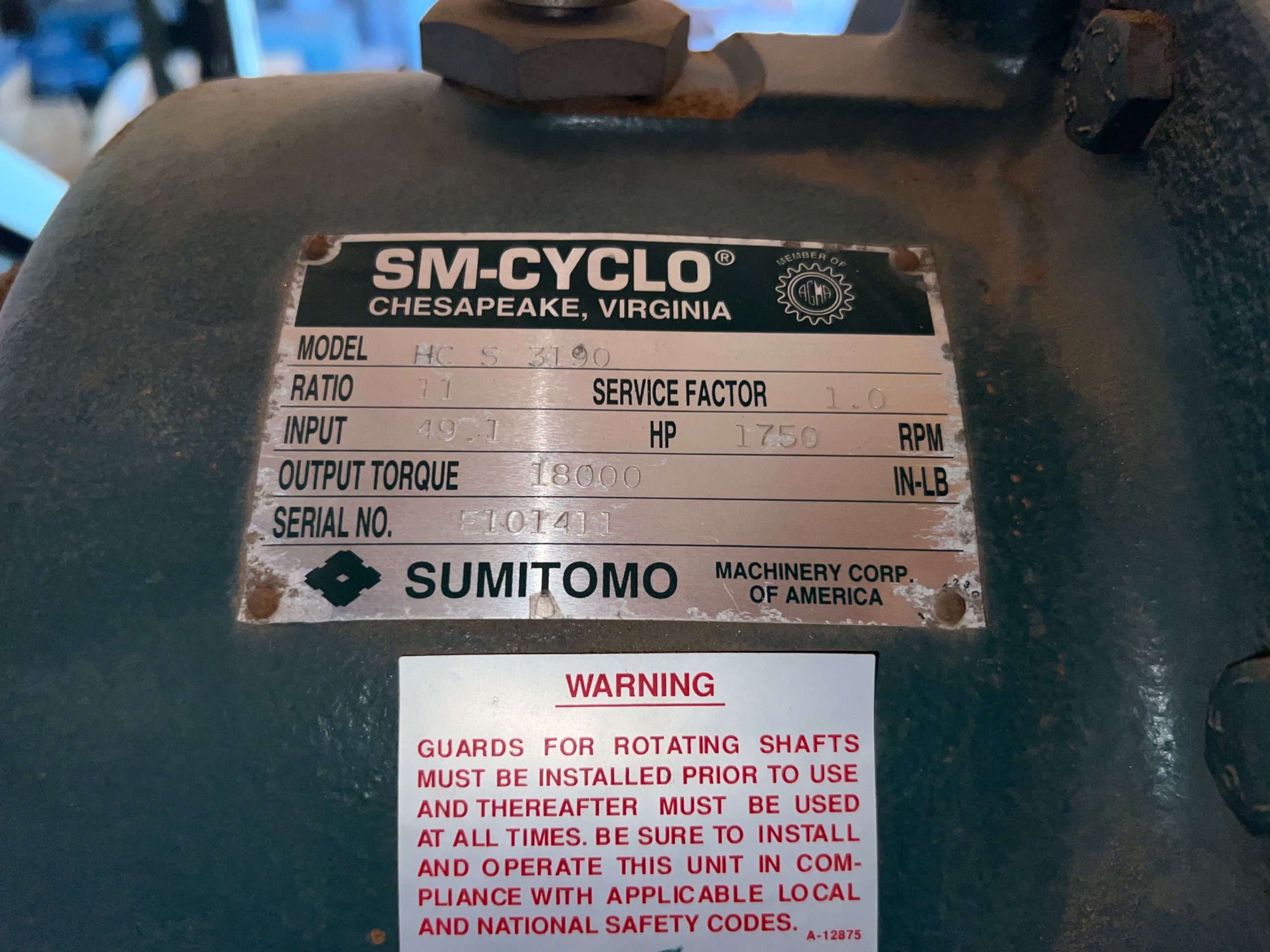 SUMITOMO HC S 3190 GEAR REDUCER - undefined