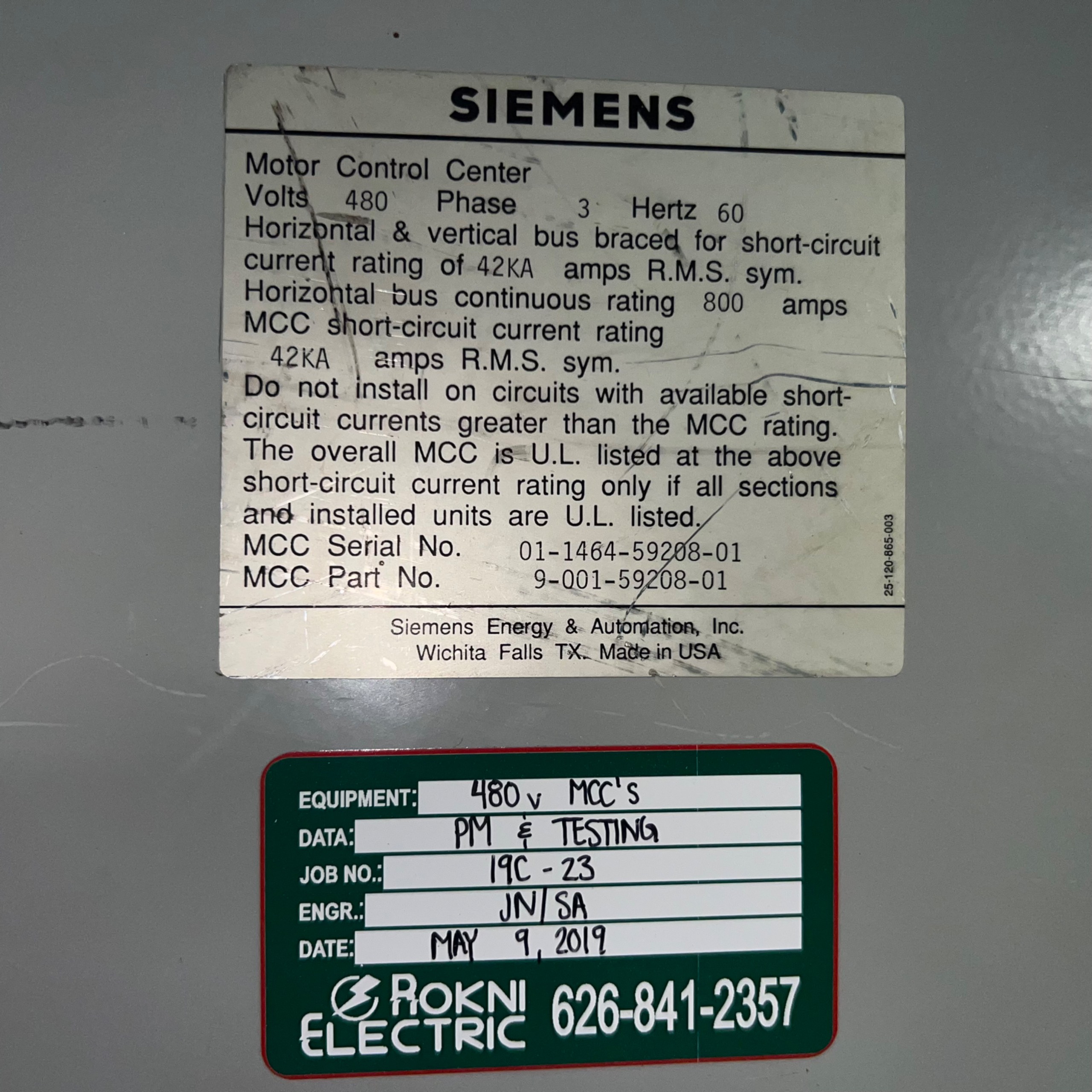 BULK QTY OF SIEMENS MOTOR CONTROL CENTERS - undefined