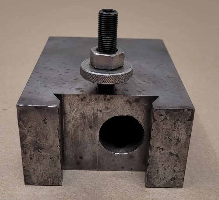 LATHE TOOLING QUICK CHANGE TOOL POST HOLDER 1" BORE, 2.25" WEDGE, 4.5"L X 3.5"W X 2"H. - undefined