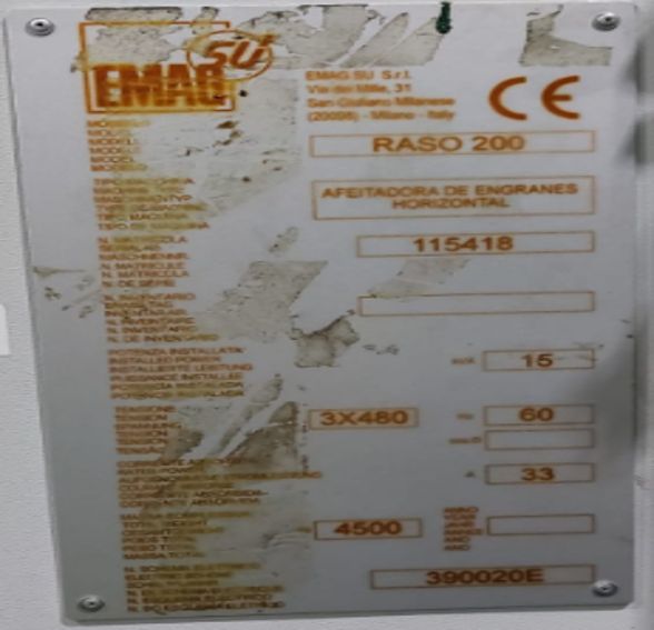 2021 EMAG SU RASO 200 SHAVING MACHINE
 - undefined